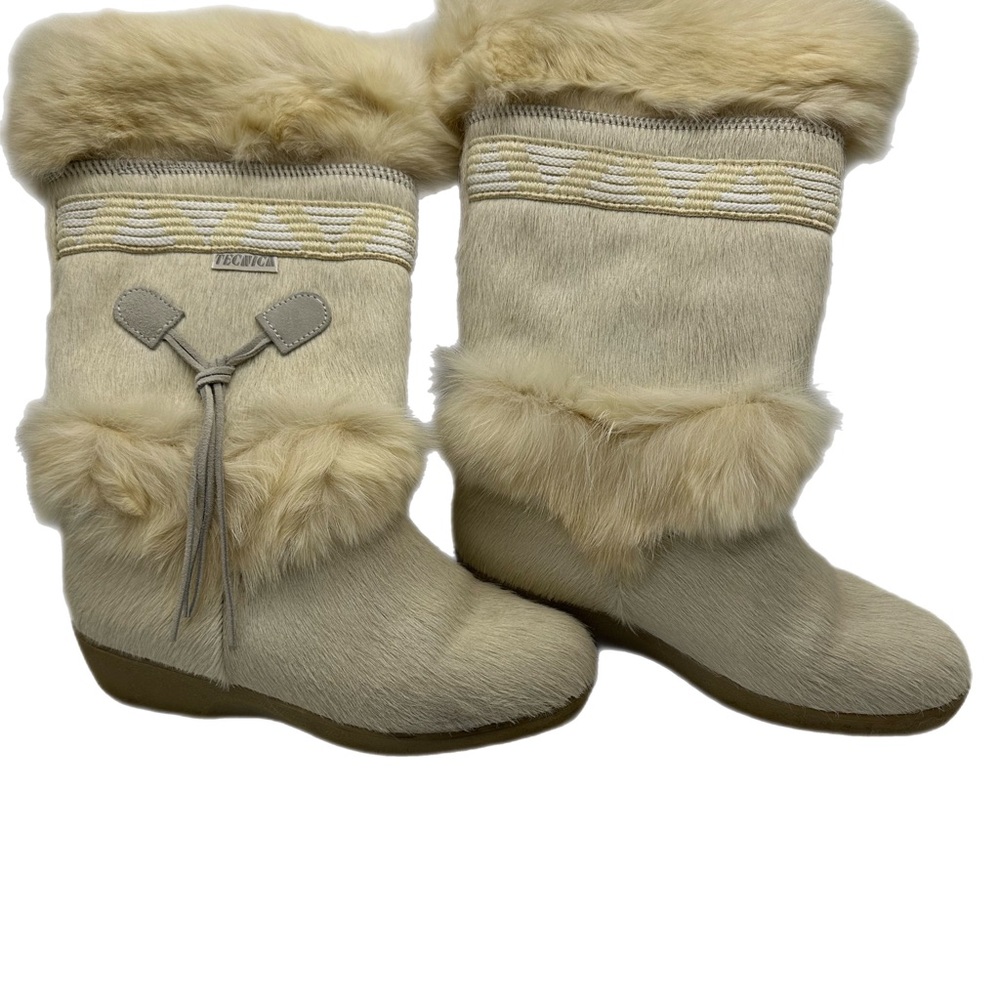 Tecnica Skandia Goat Fur Italian Off White  Boots SZ 38 US-7 gently used